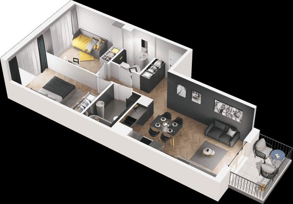 Rzut Mieszkaj w Mieście – Ogrody Glogera - Mieszkanie na sprzedaż, Kraków, Prądnik Biały, 855000  PLN