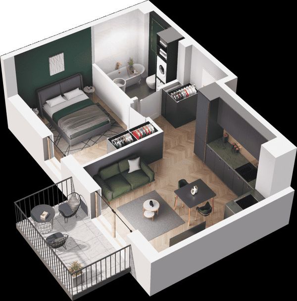 Rzut Mieszkaj w Mieście – Ogrody Glogera - Mieszkanie na sprzedaż, Kraków, Prądnik Biały, 600000  PLN