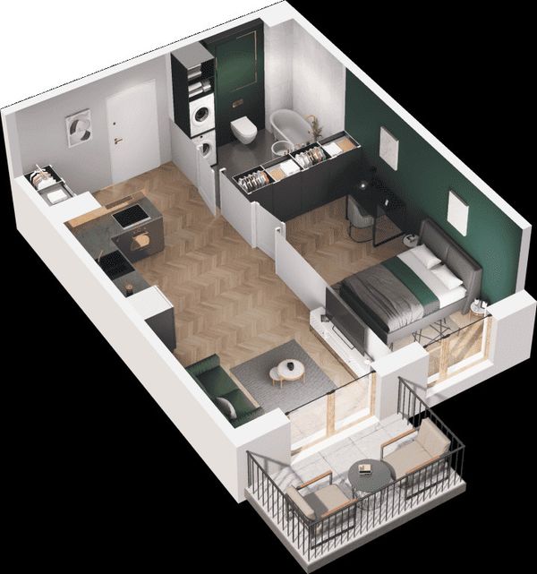 Rzut Mieszkaj w Mieście – Ogrody Glogera - Mieszkanie na sprzedaż, Kraków, Prądnik Biały, 745000  PLN