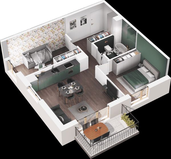 Rzut Mieszkaj w Mieście – Ogrody Glogera - Mieszkanie na sprzedaż, Kraków, Prądnik Biały, 960000  PLN