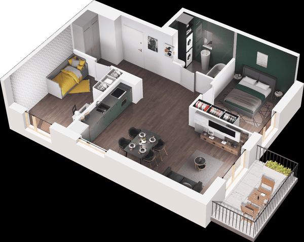 Rzut Mieszkaj w Mieście – Ogrody Glogera - Mieszkanie na sprzedaż, Kraków, Prądnik Biały, 1030000  PLN