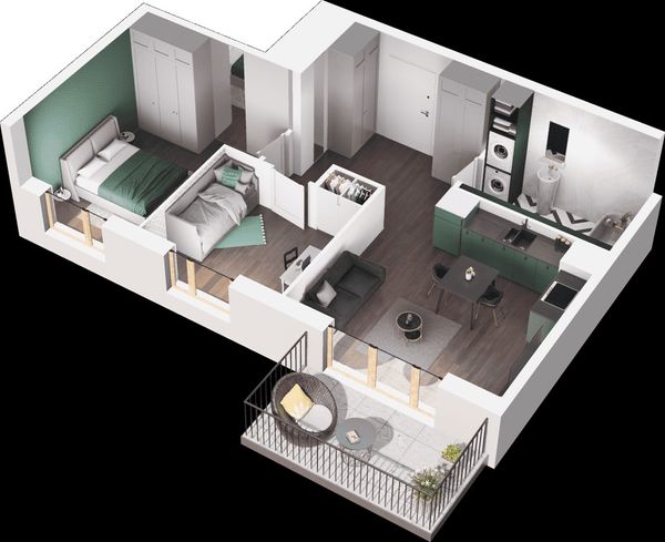 Rzut Mieszkaj w Mieście – Ogrody Glogera - Mieszkanie na sprzedaż, Kraków, Prądnik Biały, 770000  PLN