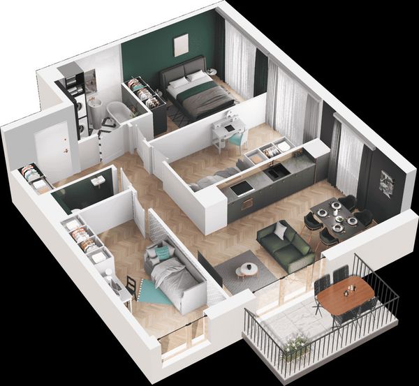 Rzut Mieszkaj w Mieście – Ogrody Glogera - Mieszkanie na sprzedaż, Kraków, Prądnik Biały, 1105000  PLN