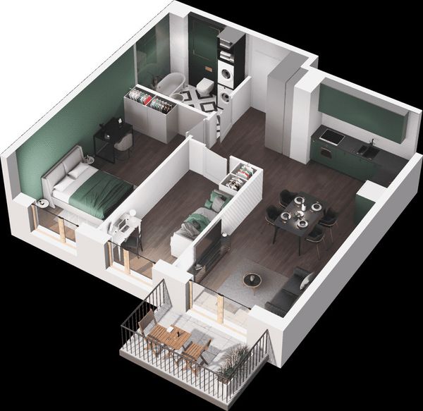 Rzut Mieszkaj w Mieście – Ogrody Glogera - Mieszkanie na sprzedaż, Kraków, Prądnik Biały, 950000  PLN