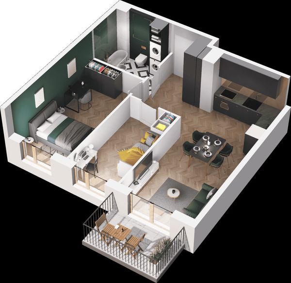 Rzut Mieszkaj w Mieście – Ogrody Glogera - Mieszkanie na sprzedaż, Kraków, Prądnik Biały, 960000  PLN