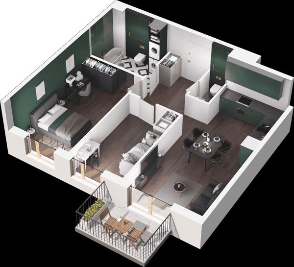 Rzut Mieszkaj w Mieście – Ogrody Glogera - Mieszkanie na sprzedaż, Kraków, Prądnik Biały, 1010000  PLN