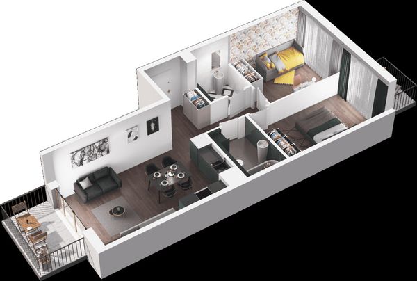 Rzut Mieszkaj w Mieście – Ogrody Glogera - Mieszkanie na sprzedaż, Kraków, Prądnik Biały, 870000  PLN