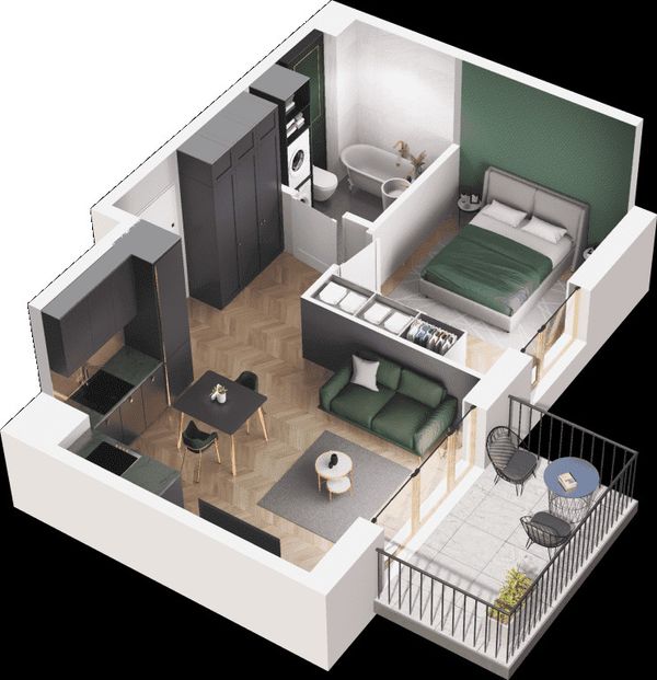 Rzut Mieszkaj w Mieście – Ogrody Glogera - Mieszkanie na sprzedaż, Kraków, Prądnik Biały, 590000  PLN