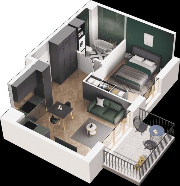 Rzut Mieszkaj w Mieście – Ogrody Glogera - Mieszkanie na sprzedaż, Kraków, Prądnik Biały, 600000  PLN