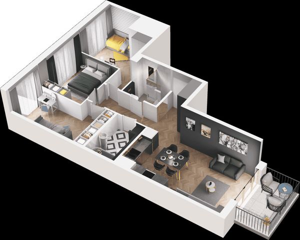 Rzut Mieszkaj w Mieście – Ogrody Glogera - Mieszkanie na sprzedaż, Kraków, Prądnik Biały, 995000  PLN