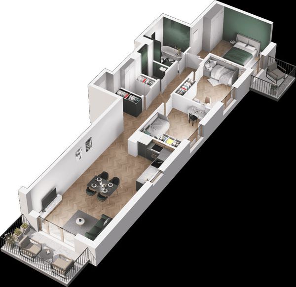 Rzut Mieszkaj w Mieście – Ogrody Glogera - Mieszkanie na sprzedaż, Kraków, Prądnik Biały, 1130000  PLN