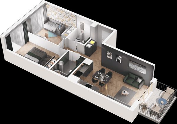 Rzut Mieszkaj w Mieście – Ogrody Glogera - Mieszkanie na sprzedaż, Kraków, Prądnik Biały, 865000  PLN