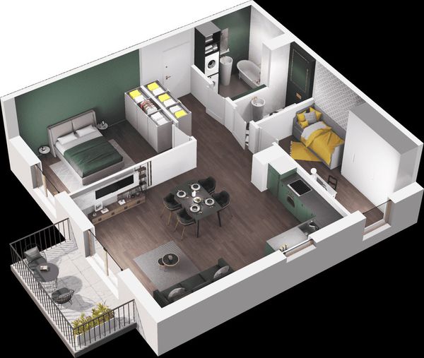 Rzut Mieszkaj w Mieście – Ogrody Glogera - Mieszkanie na sprzedaż, Kraków, Prądnik Biały, 1080000  PLN