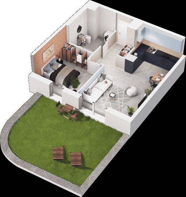 Rzut Mieszkaj w mieście - Osiedle Wizjonerów - Mieszkanie na sprzedaż, Kraków, Bronowice, 775000  PLN