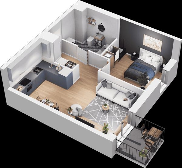 Rzut Mieszkaj w mieście - Osiedle Wizjonerów - Mieszkanie na sprzedaż, Kraków, Bronowice, 770000  PLN