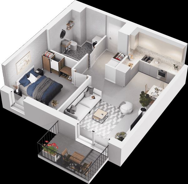 Rzut Mieszkaj w mieście - Osiedle Wizjonerów - Mieszkanie na sprzedaż, Kraków, Bronowice, 775000  PLN