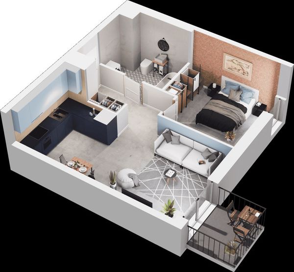 Rzut Mieszkaj w mieście - Osiedle Wizjonerów - Mieszkanie na sprzedaż, Kraków, Bronowice, 775000  PLN