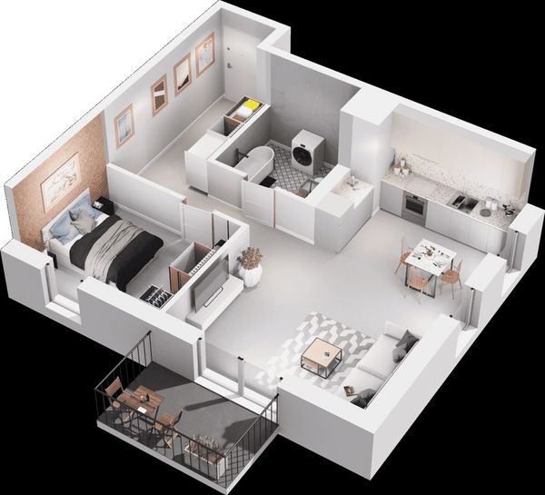 Rzut Mieszkaj w mieście - Osiedle Wizjonerów - Mieszkanie na sprzedaż, Kraków, Bronowice, 855000  PLN