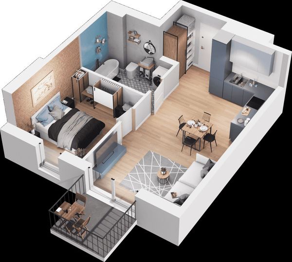 Rzut Mieszkaj w mieście - Osiedle Wizjonerów - Mieszkanie na sprzedaż, Kraków, Bronowice, 765000  PLN