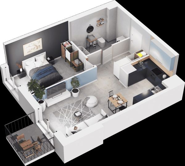 Rzut Mieszkaj w mieście - Osiedle Wizjonerów - Mieszkanie na sprzedaż, Kraków, Bronowice, 785000  PLN