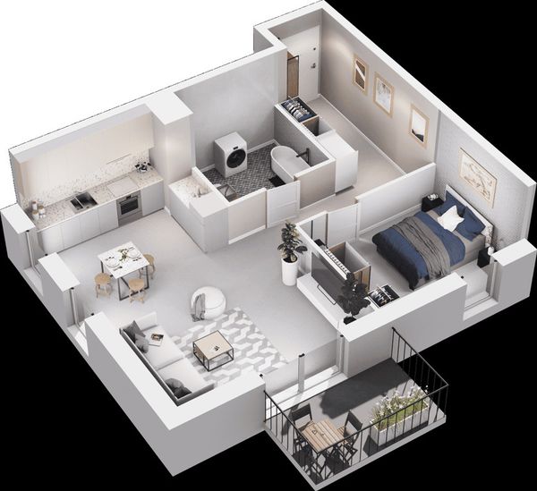 Rzut Mieszkaj w mieście - Osiedle Wizjonerów - Mieszkanie na sprzedaż, Kraków, Bronowice, 870000  PLN