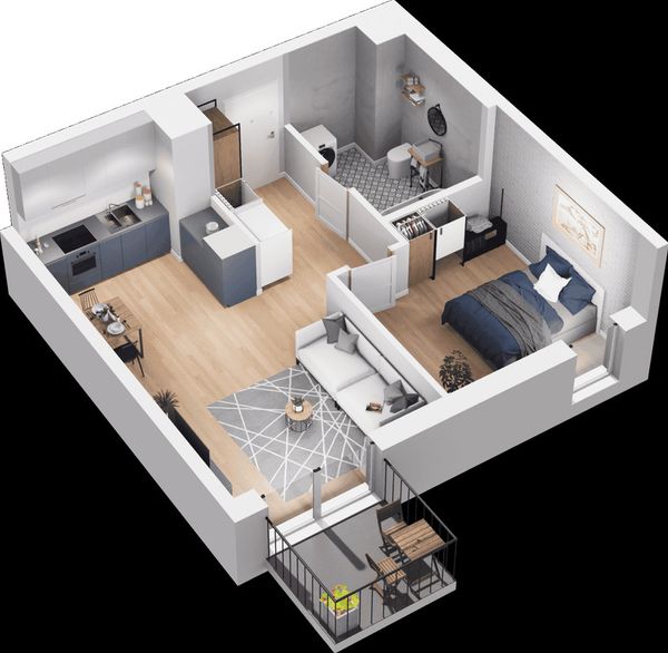 Rzut Mieszkaj w mieście - Osiedle Wizjonerów - Mieszkanie na sprzedaż, Kraków, Bronowice, 770000  PLN