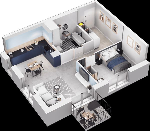 Rzut Mieszkaj w mieście - Osiedle Wizjonerów - Mieszkanie na sprzedaż, Kraków, Bronowice, 855000  PLN