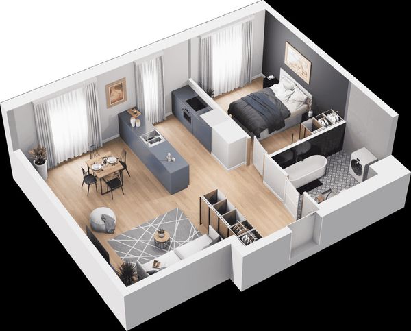 Rzut Mieszkaj w mieście - Osiedle Wizjonerów - Mieszkanie na sprzedaż, Kraków, Bronowice, 840000  PLN