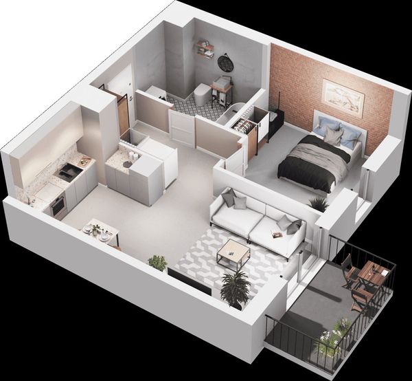 Rzut Mieszkaj w mieście - Osiedle Wizjonerów - Mieszkanie na sprzedaż, Kraków, Bronowice, 780000  PLN