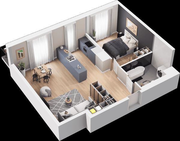 Rzut Mieszkaj w mieście - Osiedle Wizjonerów - Mieszkanie na sprzedaż, Kraków, Bronowice, 830000  PLN