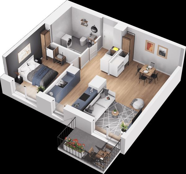 Rzut Mieszkaj w mieście - Osiedle Wizjonerów - Mieszkanie na sprzedaż, Kraków, Bronowice, 840000  PLN