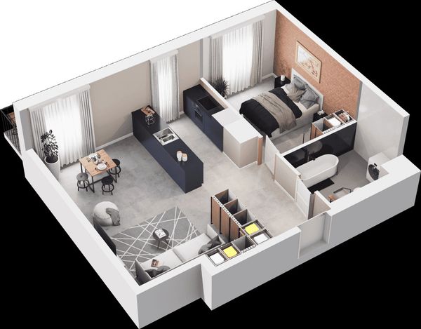 Rzut Mieszkaj w mieście - Osiedle Wizjonerów - Mieszkanie na sprzedaż, Kraków, Bronowice, 850000  PLN