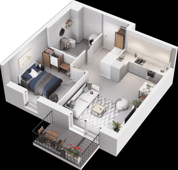 Rzut Mieszkaj w mieście - Osiedle Wizjonerów - Mieszkanie na sprzedaż, Kraków, Bronowice, 760000  PLN