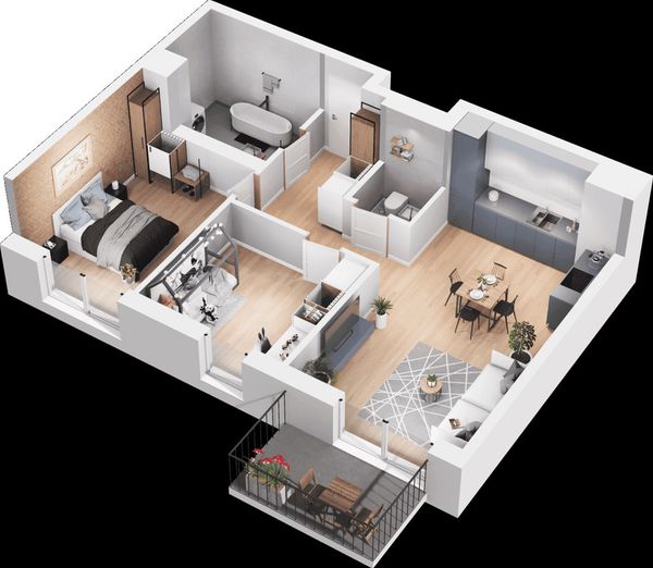 Rzut Mieszkaj w mieście - Osiedle Wizjonerów - Mieszkanie na sprzedaż, Kraków, Bronowice, 940000  PLN