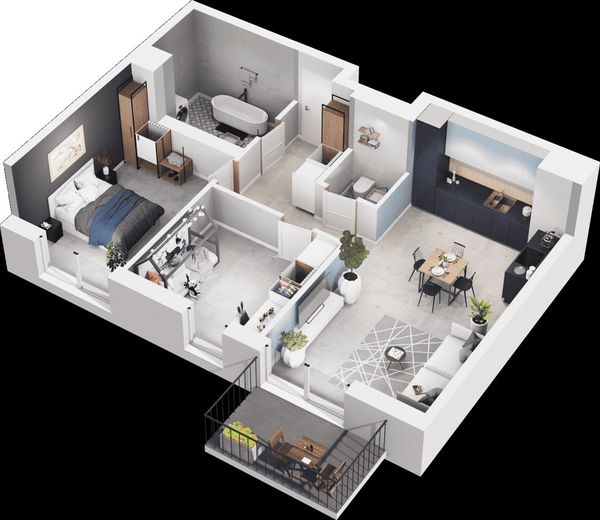 Rzut Mieszkaj w mieście - Osiedle Wizjonerów - Mieszkanie na sprzedaż, Kraków, Bronowice, 950000  PLN