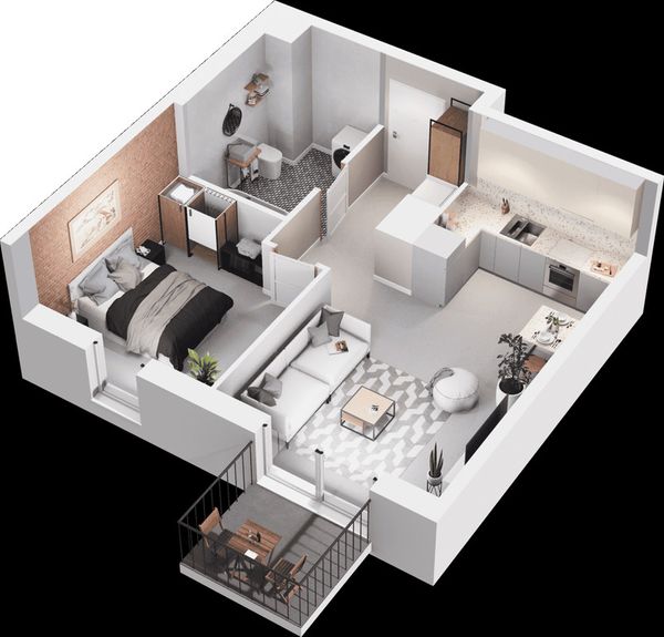 Rzut Mieszkaj w mieście - Osiedle Wizjonerów - Mieszkanie na sprzedaż, Kraków, Bronowice, 780000  PLN