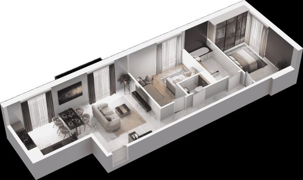 Rzut Mieszkaj w mieście - Osiedle Wizjonerów - Mieszkanie na sprzedaż, Kraków, Bronowice, 1050000  PLN