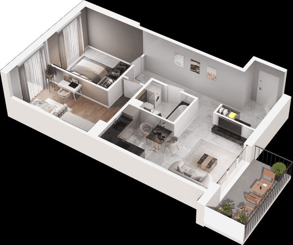 Rzut Mieszkaj w mieście - Osiedle Wizjonerów - Mieszkanie na sprzedaż, Kraków, Bronowice, 930000  PLN