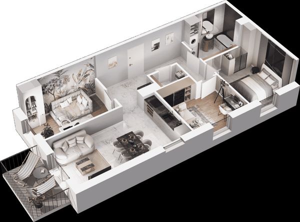 Rzut Mieszkaj w mieście - Osiedle Wizjonerów - Mieszkanie na sprzedaż, Kraków, Bronowice, 1190000  PLN