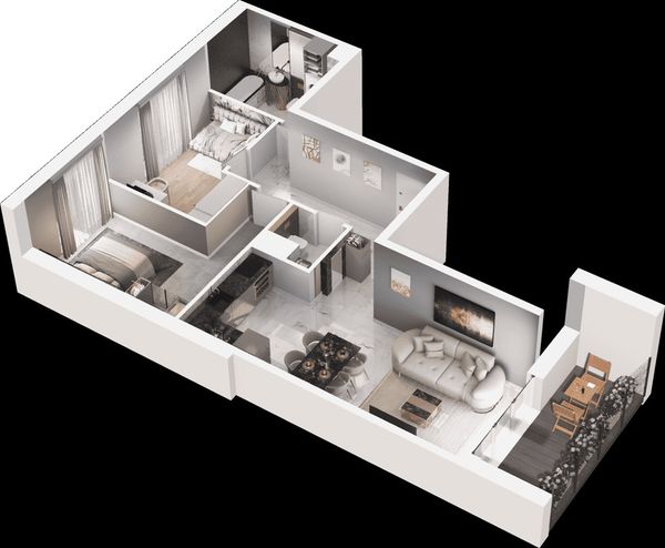 Rzut Mieszkaj w mieście - Osiedle Wizjonerów - Mieszkanie na sprzedaż, Kraków, Bronowice, 935000  PLN