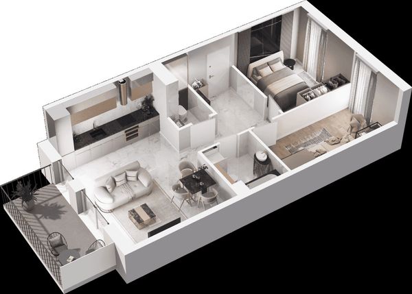 Rzut Mieszkaj w mieście - Osiedle Wizjonerów - Mieszkanie na sprzedaż, Kraków, Bronowice, 930000  PLN