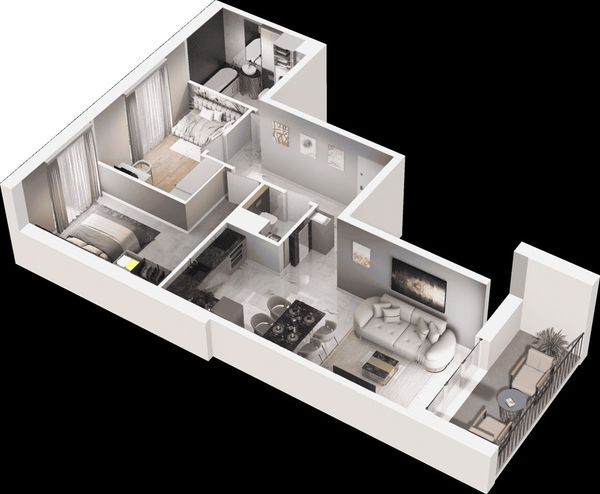 Rzut Mieszkaj w mieście - Osiedle Wizjonerów - Mieszkanie na sprzedaż, Kraków, Bronowice, 980000  PLN