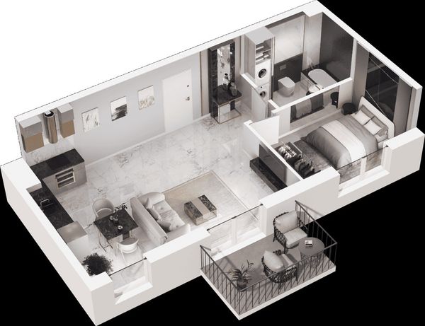 Rzut Mieszkaj w mieście - Osiedle Wizjonerów - Mieszkanie na sprzedaż, Kraków, Bronowice, 825000  PLN