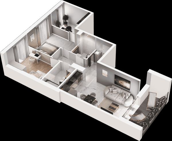 Rzut Mieszkaj w mieście - Osiedle Wizjonerów - Mieszkanie na sprzedaż, Kraków, Bronowice, 935000  PLN