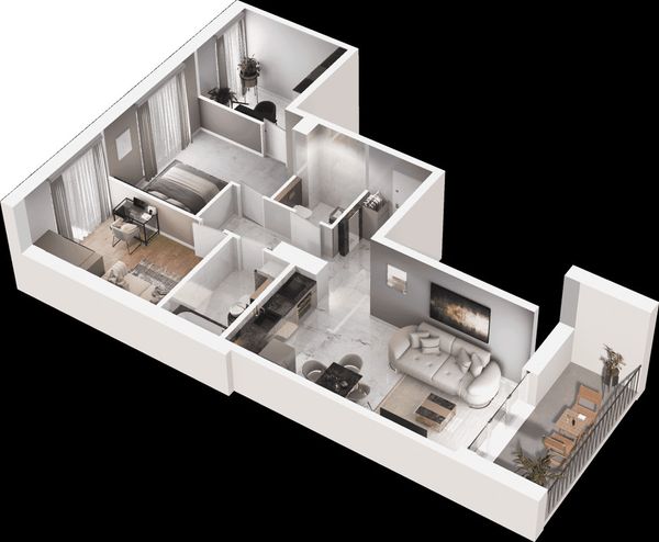 Rzut Mieszkaj w mieście - Osiedle Wizjonerów - Mieszkanie na sprzedaż, Kraków, Bronowice, 950000  PLN