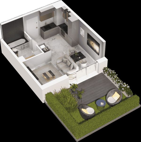 Rzut Mieszkaj w mieście - Osiedle Wizjonerów - Mieszkanie na sprzedaż, Kraków, Bronowice, 615000  PLN