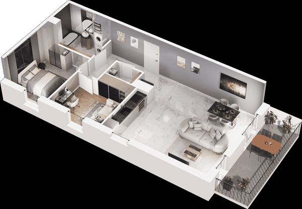 Rzut Mieszkaj w mieście - Osiedle Wizjonerów - Mieszkanie na sprzedaż, Kraków, Bronowice, 1220000  PLN