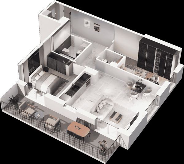 Rzut Mieszkaj w mieście - Osiedle Wizjonerów - Mieszkanie na sprzedaż, Kraków, Bronowice, 1160000  PLN