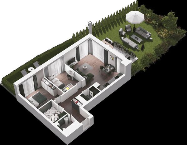 Rzut Ville Garden  - Mieszkanie na sprzedaż, Katowice, Ligota, 844375  PLN