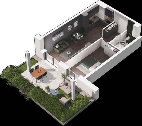 Rzut Ville Garden  - Mieszkanie na sprzedaż, Katowice, Ligota, 547757  PLN